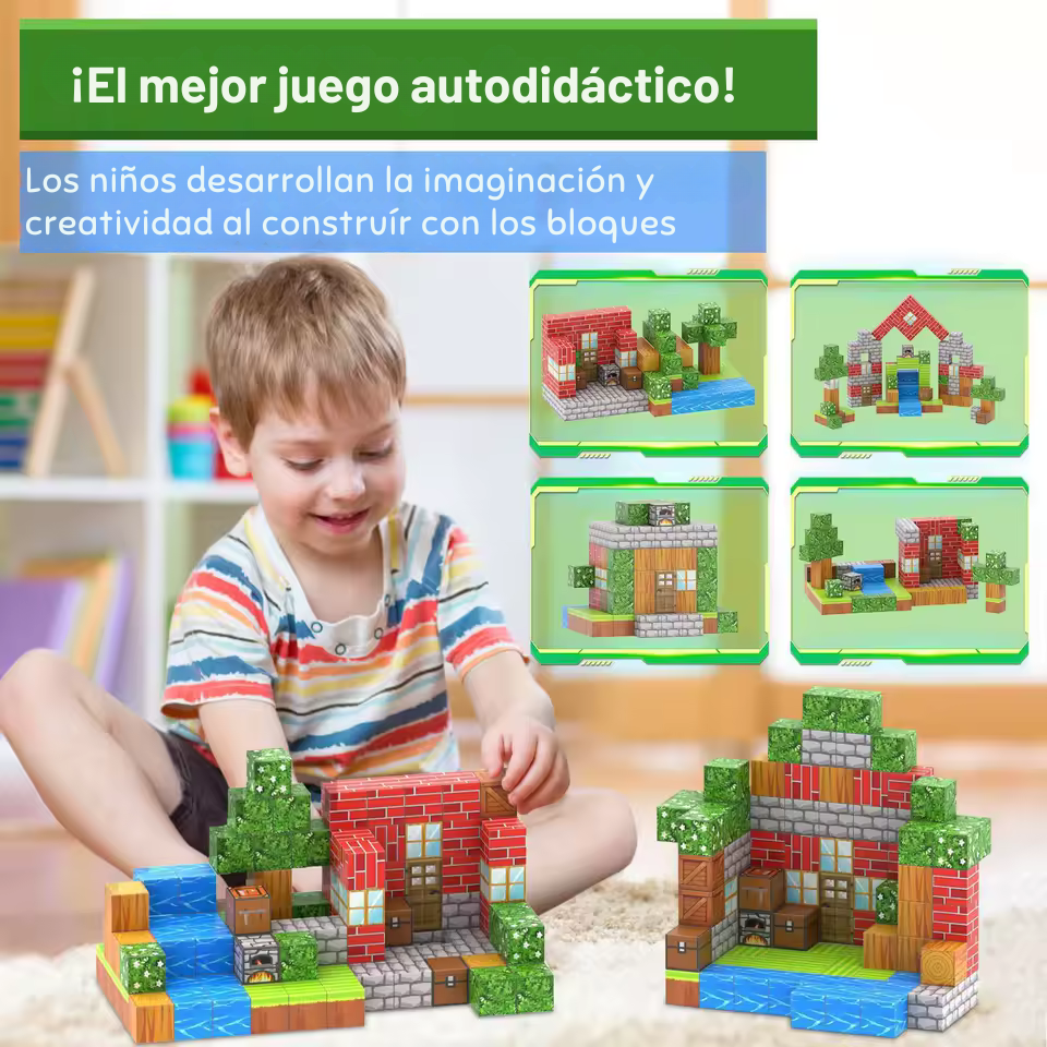 🧱CUBOS MANGNETICOS TIPO PIXEL- 75 PIEZAS