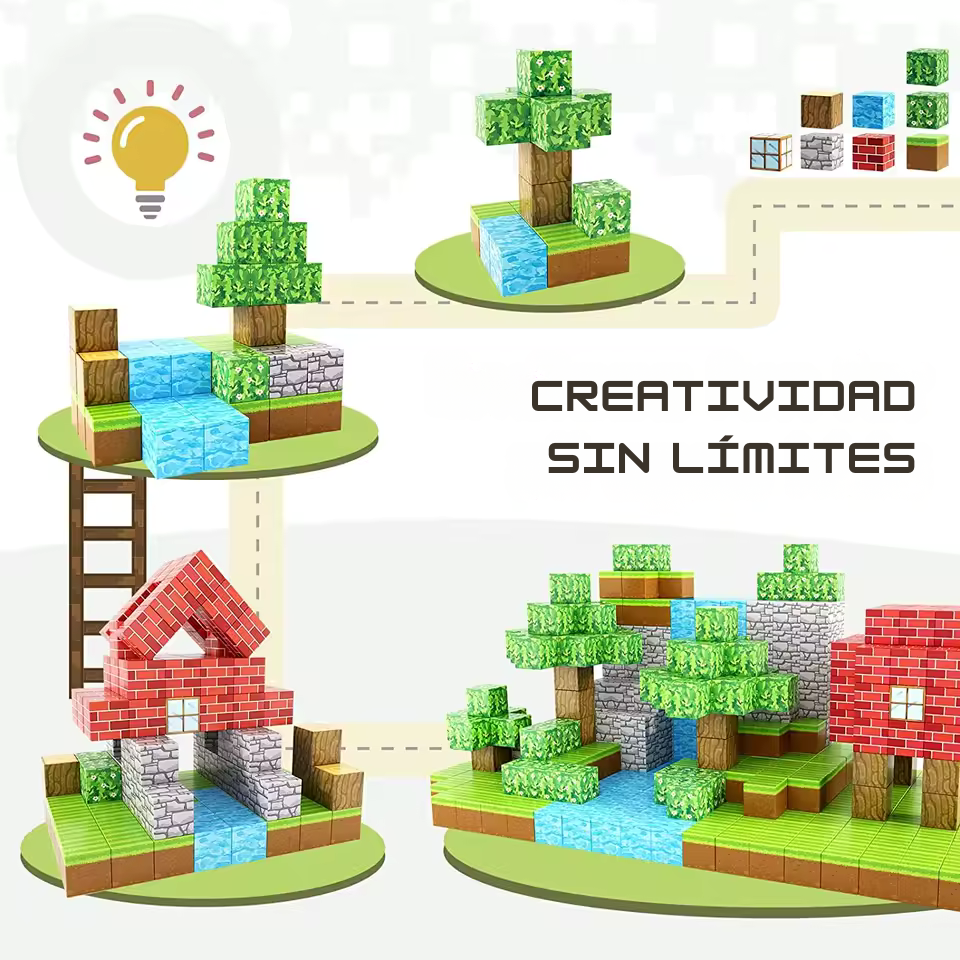 🧱CUBOS MANGNETICOS TIPO PIXEL- 75 PIEZAS